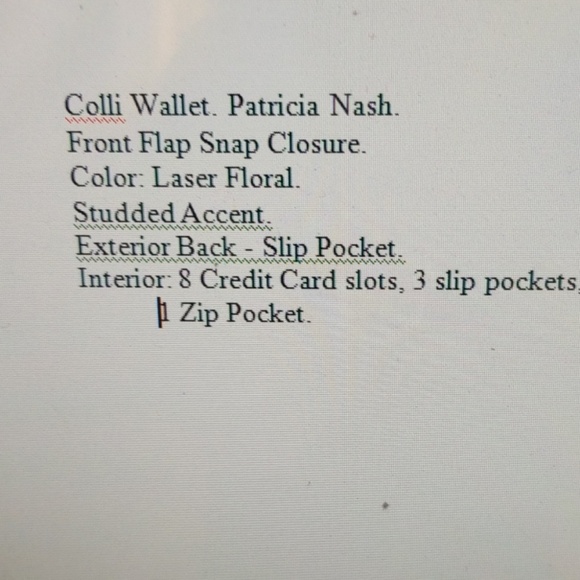 Patricia Nash Black Laser Floral Colli Wallet-New - Picture 5 of 6